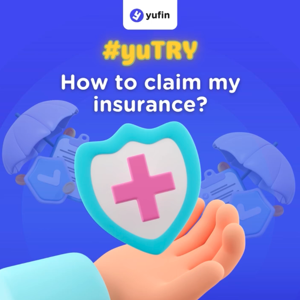 An illustration showing the process for claiming insurance with yufin.