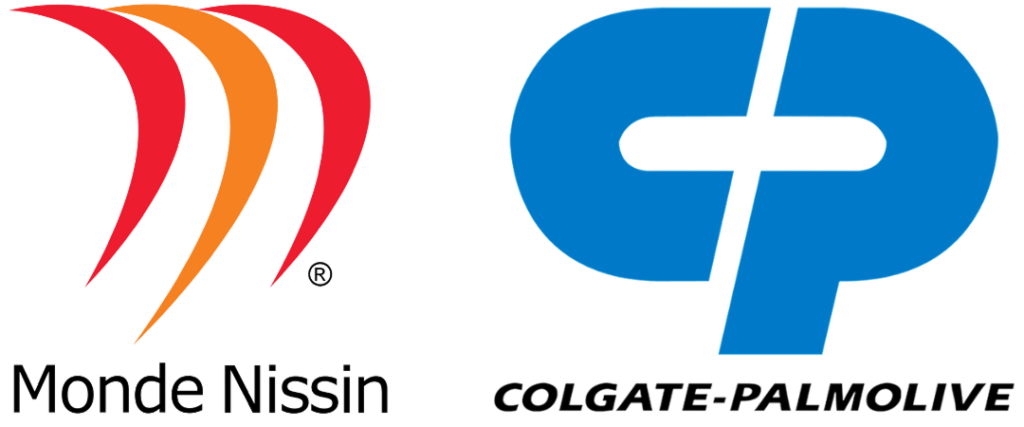 Monde Nissin logo and Colgate-Palmolive logo