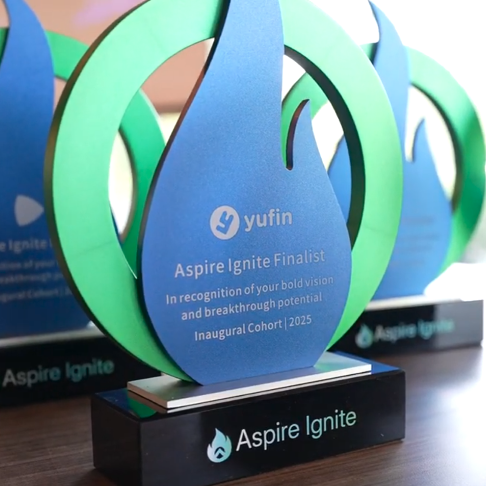 yufin's Aspire Ignite Finalist trophy