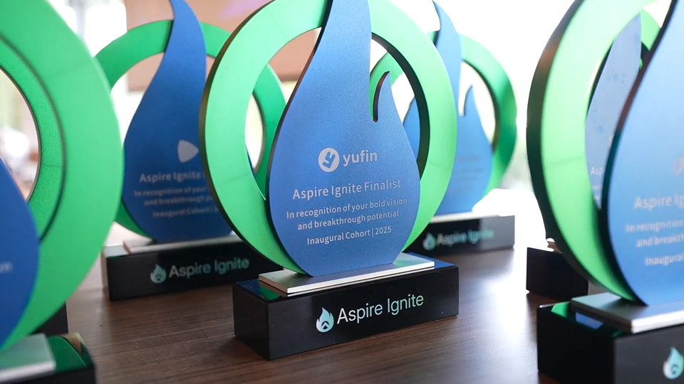 yufin's Aspire Ignite Finalist trophy