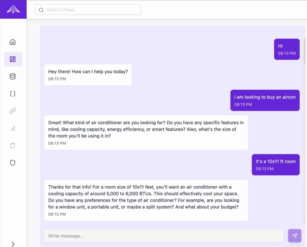 A screenshot of the proof of concept (POC) interface.